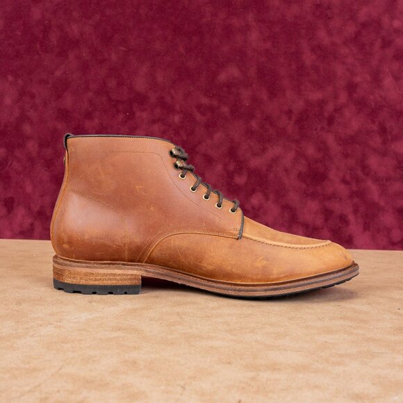 Warfield & Grand Men Cognac Leather Lace-up Dress Combat Boots sz 13 - Picture 8 of 8